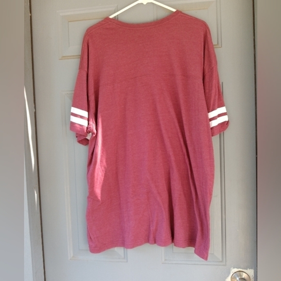 Women's Burgundy Football Season T Shirt Plus Size 2X - Picture 3 of 3